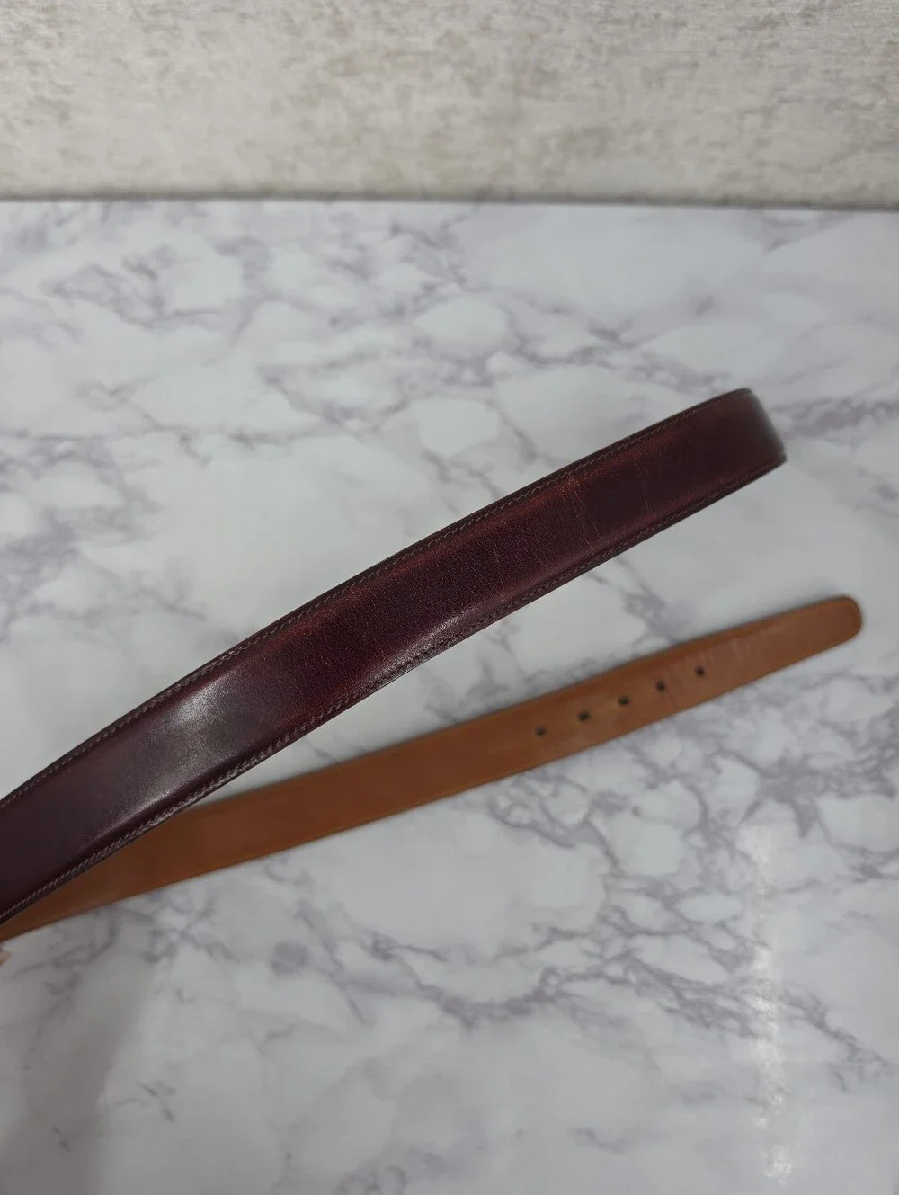 Trafalgar Cortina Handmade Leather Oxblood Burgundy Belt Kholmogor Cowhide